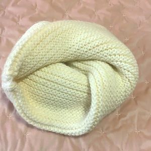 Cream cable knit circle scarf